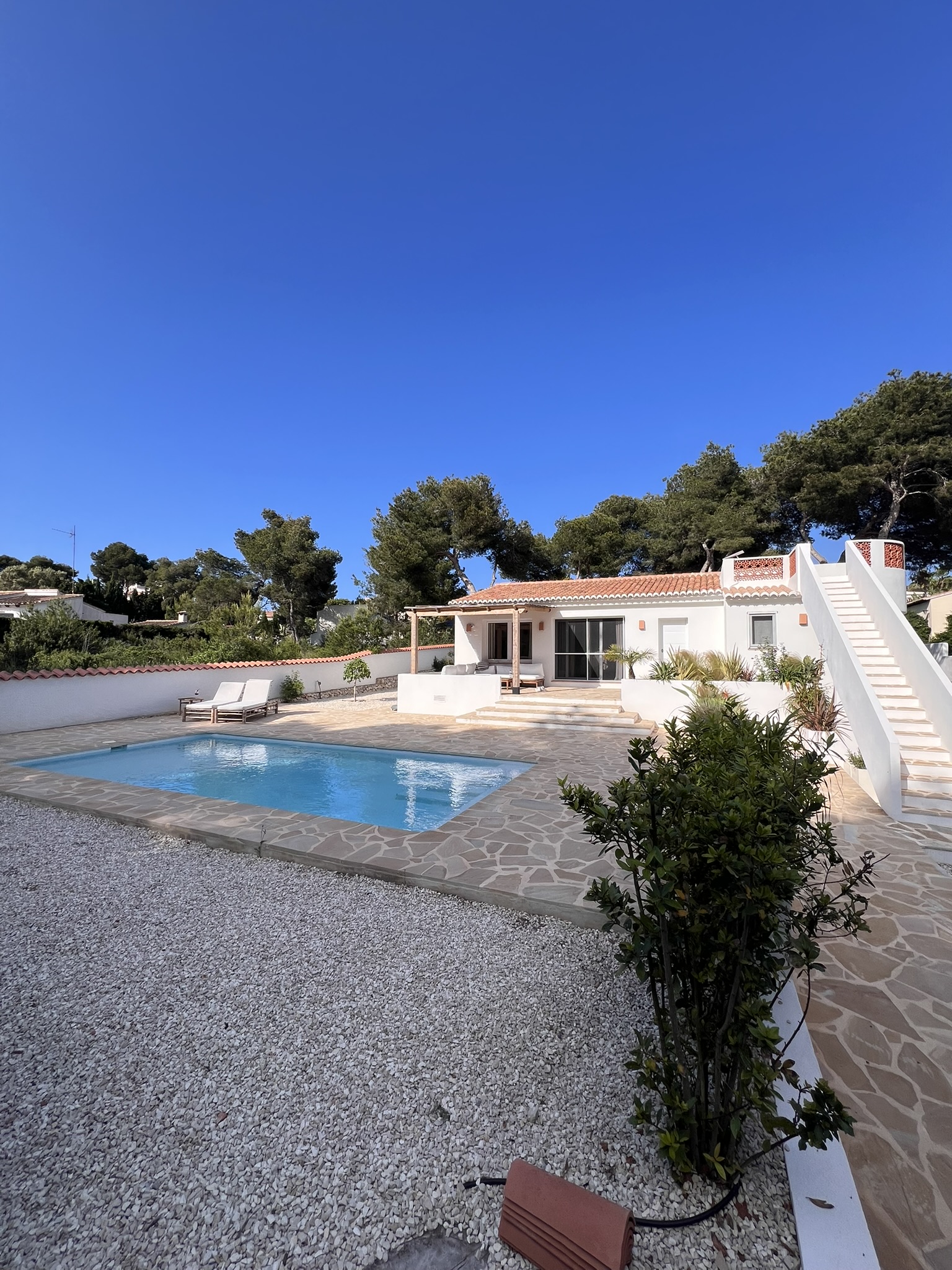 The villa and pool